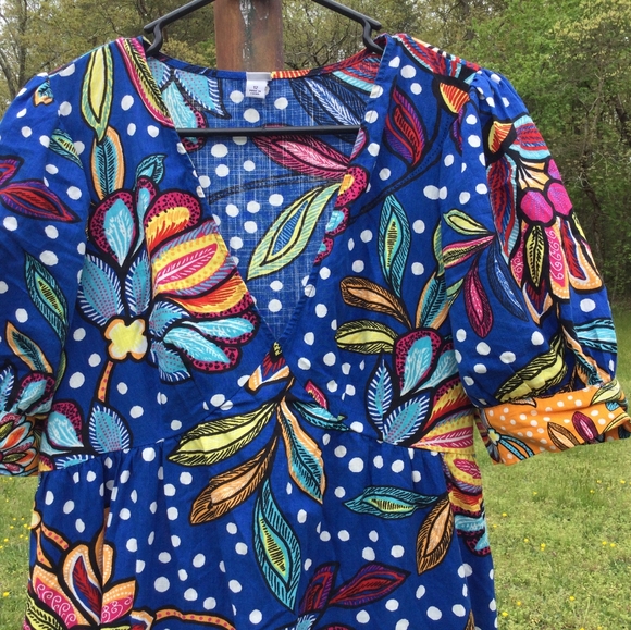 Tabitha Brown Target V-Neck Floral and Polka Dot Maxi Dress 12 - Picture 6 of 7